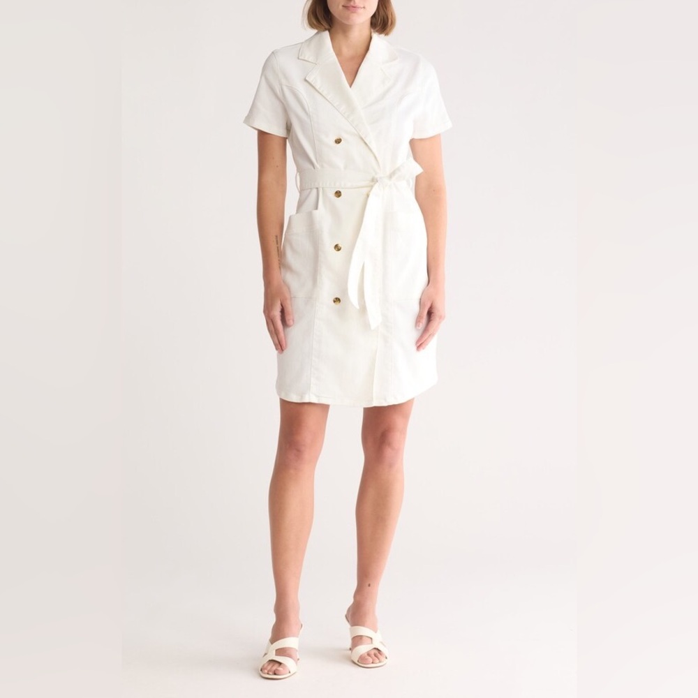 Nanette Lepore Short Sleeve Blazer Dress in White